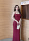 Sparkly Deep Back Lace Long Body-con Maxi Dress